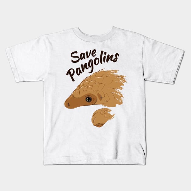 Save Pangolins Kids T-Shirt by bangtees